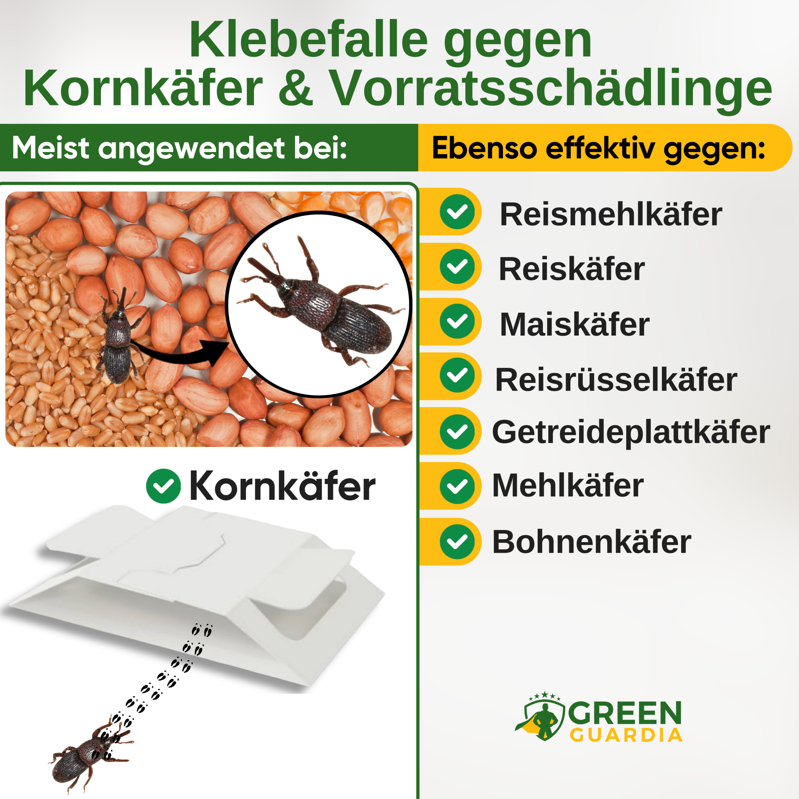 Trappola per coleotteri dei cereali con speciale attrattivo
