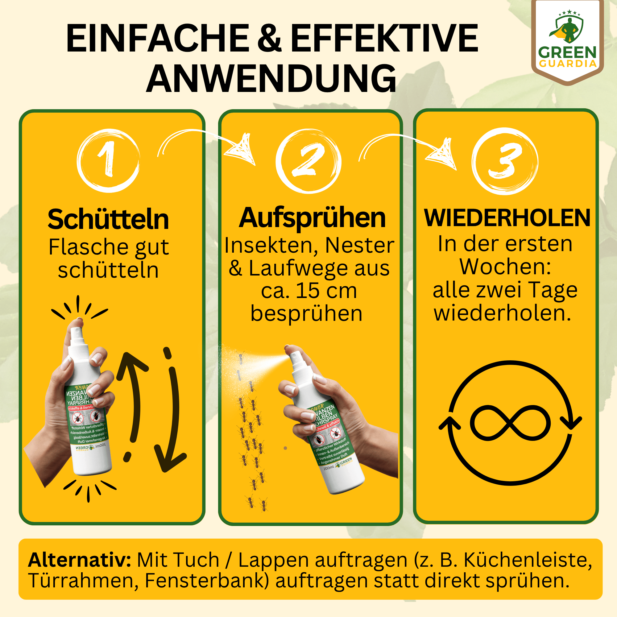 Bettwanzen - Abwehrspray Power - Konzentrat - Green Guardia - Ihr Experte für Schädlinge und Pflanzen