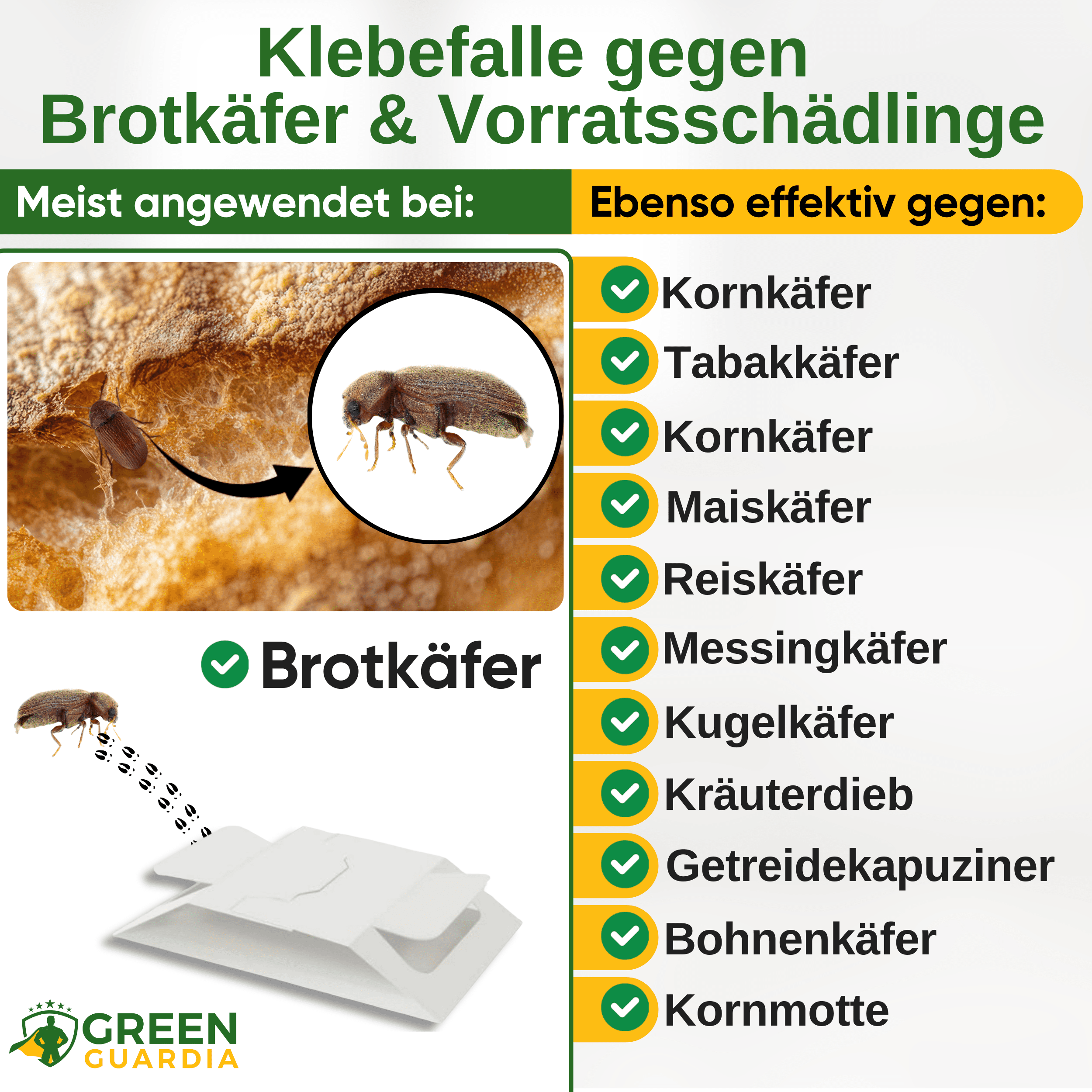 Brotkäfer Falle mit Spezial - Lockstoff - Green Guardia - Ihr Experte für Schädlinge und Pflanzen
