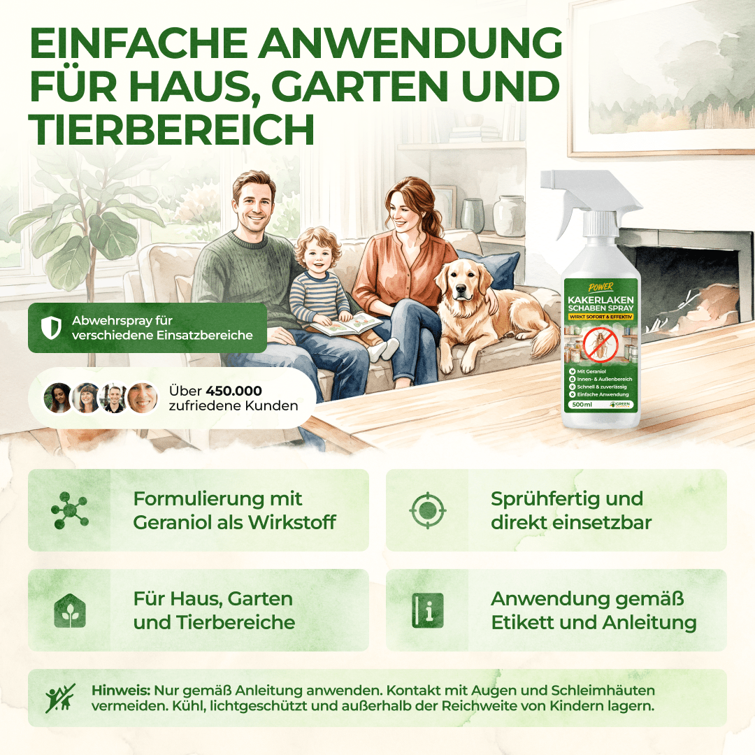 Kakerlaken / Schaben-Abwehrspray Power-Konzentrat - 500ml - Green Guardia - Ihr Experte für Schädlinge und Pflanzen