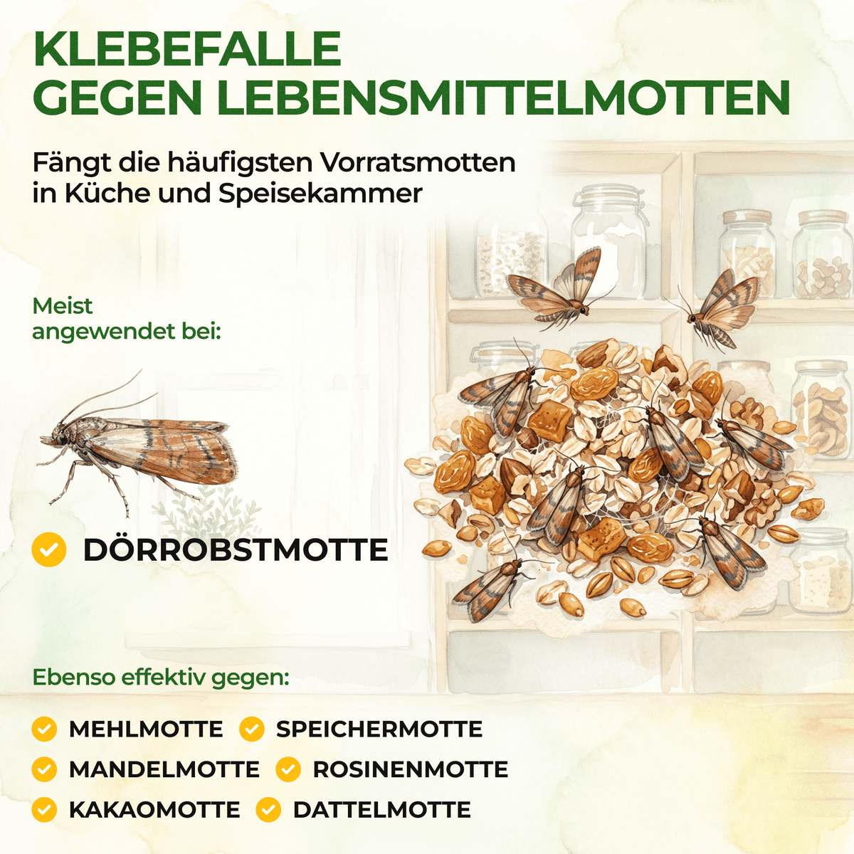 Lebensmittelmotten-Fallen mit Pheromonlockstoff - Green Guardia - Ihr Experte für Schädlinge und Pflanzen