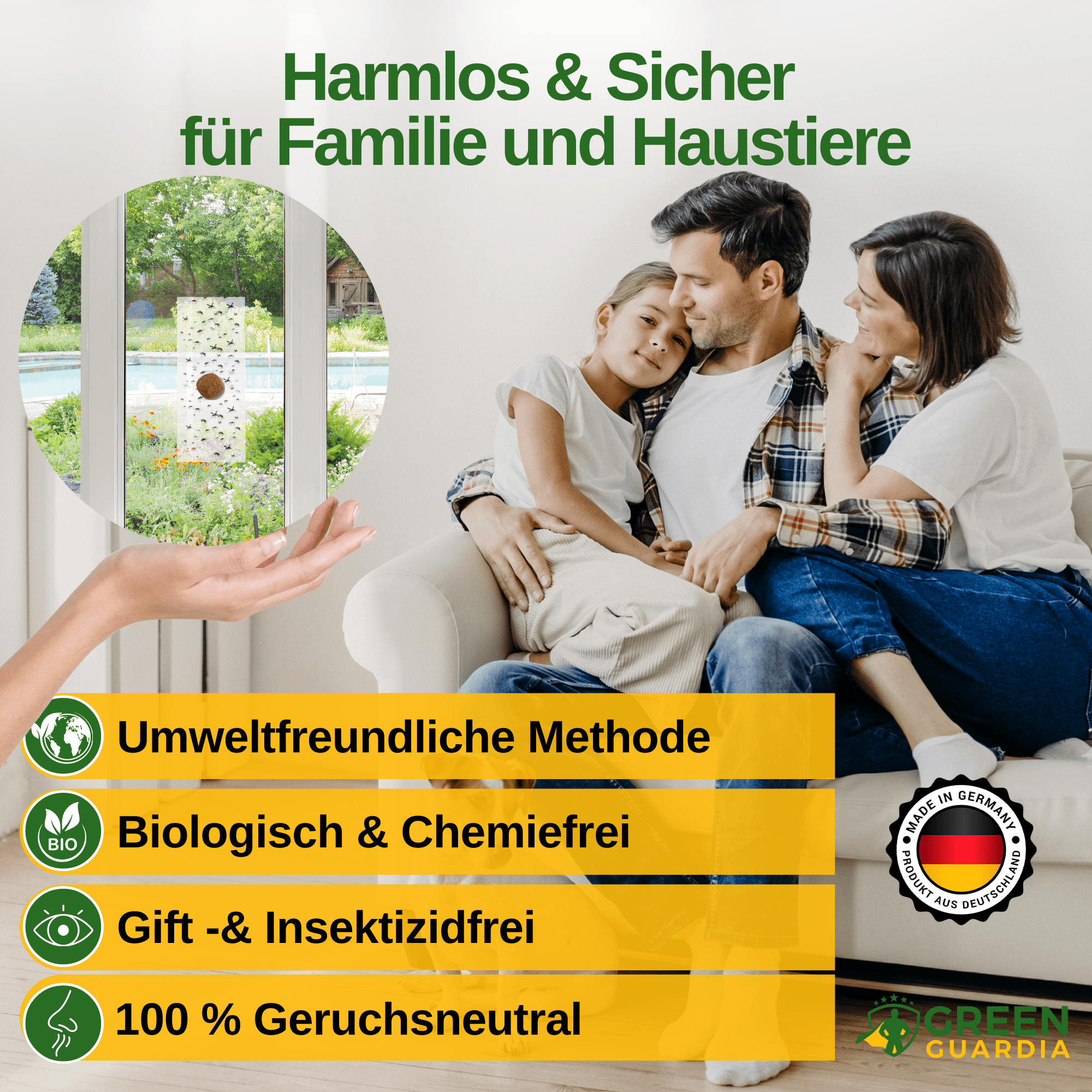 Mücken Fenster - Falle mit Spezial - Lockstoff - Green Guardia - Ihr Experte für Schädlinge und Pflanzen