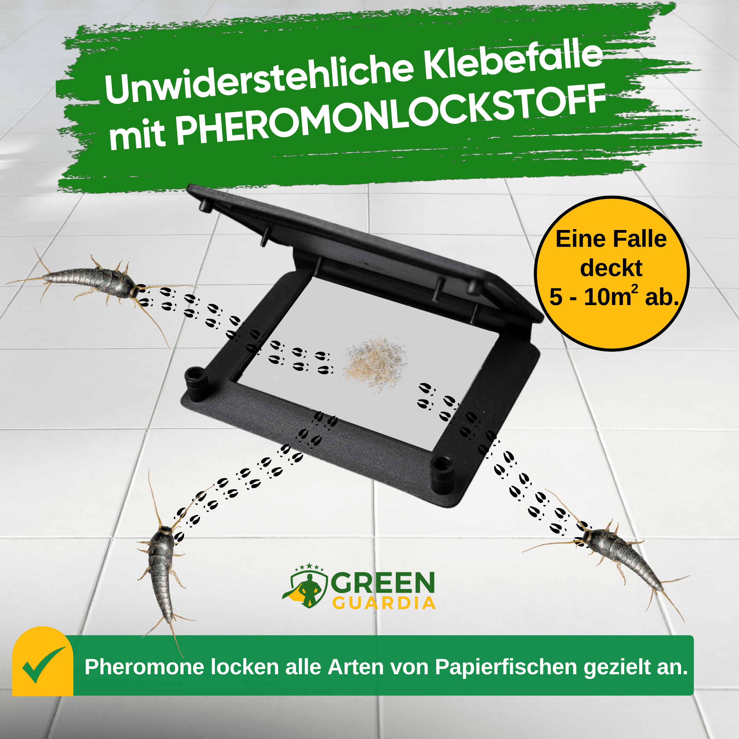 Papierfisch Falle mit Pheromon - Lockstoff - Green Guardia - Ihr Experte für Schädlinge und Pflanzen