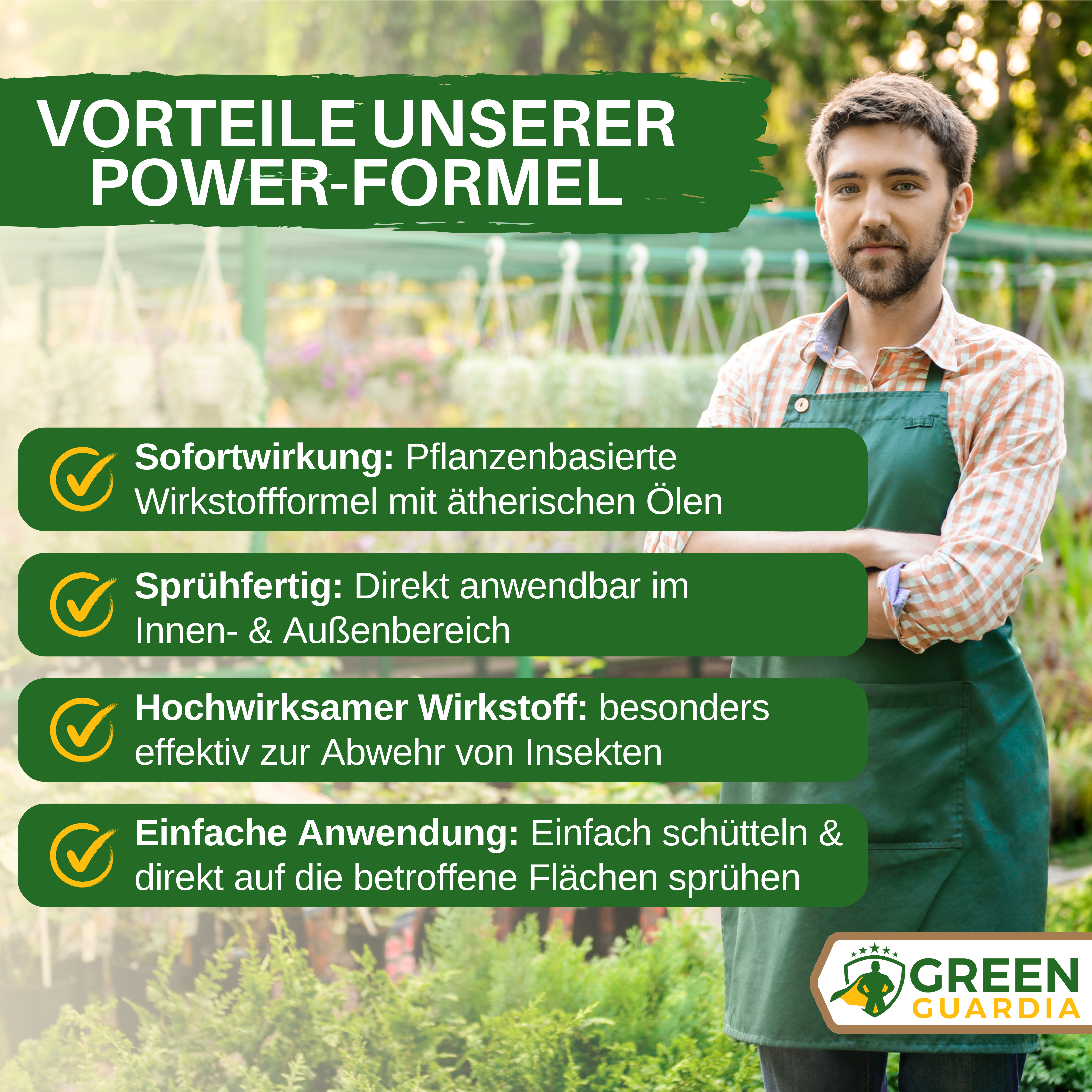 Schädlings - Abwehrspray Power - Konzentrat - Green Guardia - Ihr Experte für Schädlinge und Pflanzen