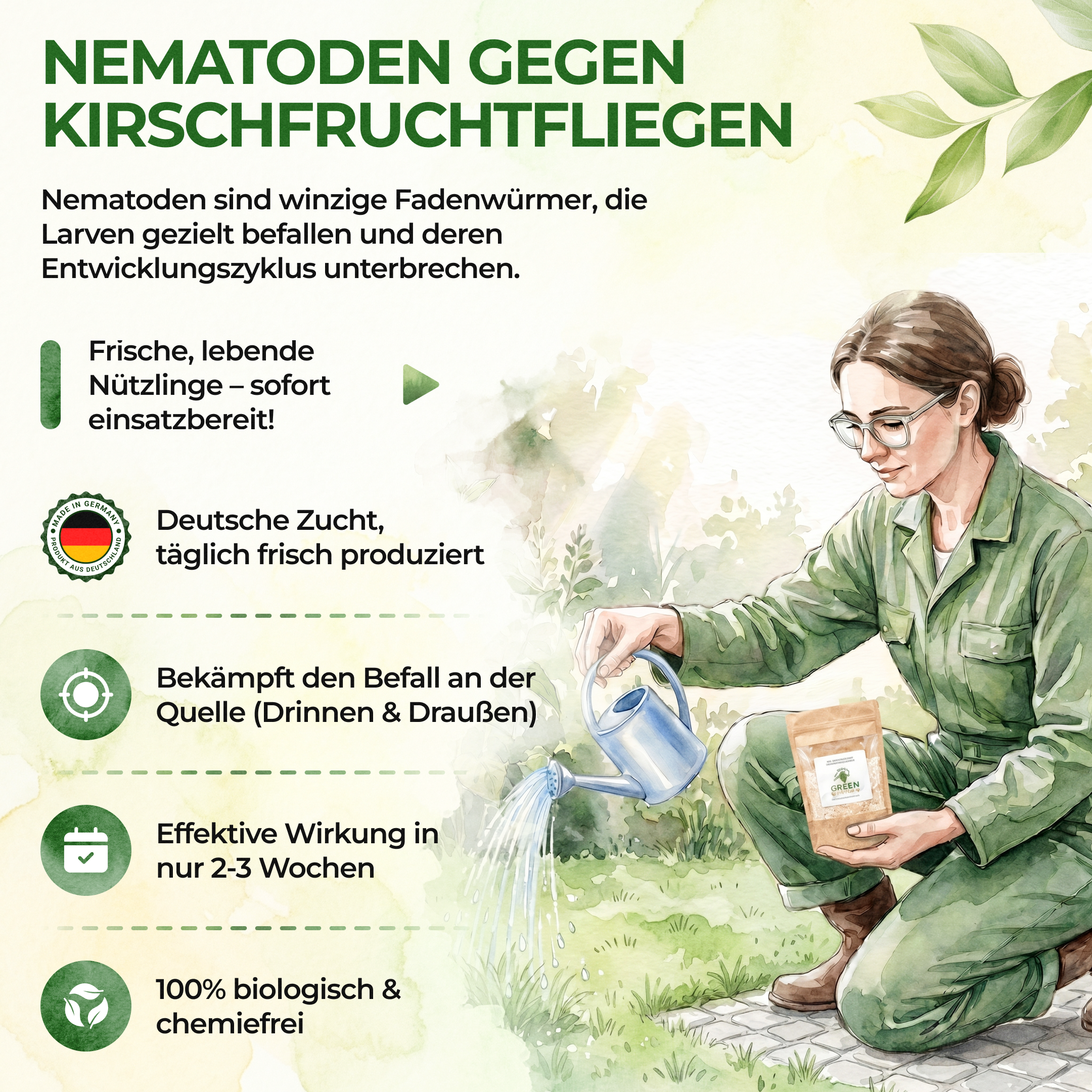 Nematoden gegen Kirschfruchtfliegen