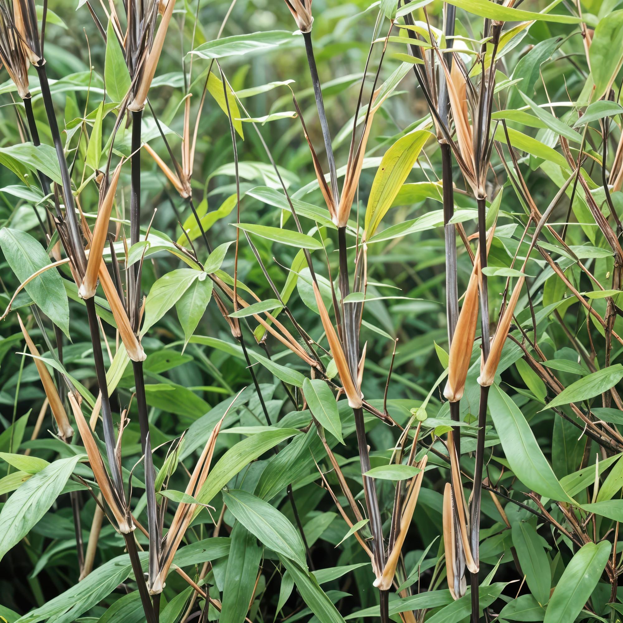 Fargesia 'Black Dragon' – clumping bamboo, 14 cm pot, 35 cm tall