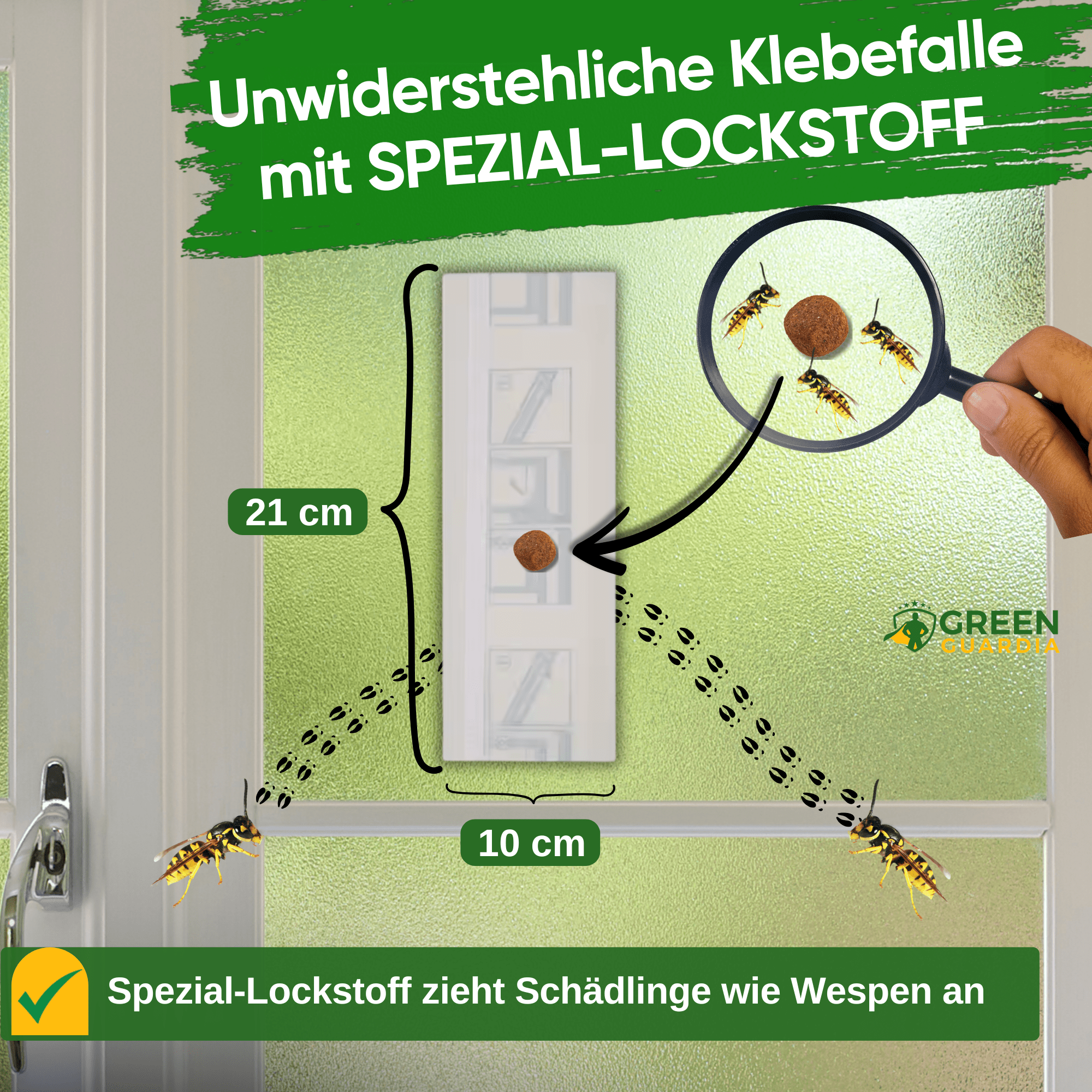 Wespen Fenster - Falle mit Spezial - Lockstoff - Green Guardia - Ihr Experte für Schädlinge und Pflanzen